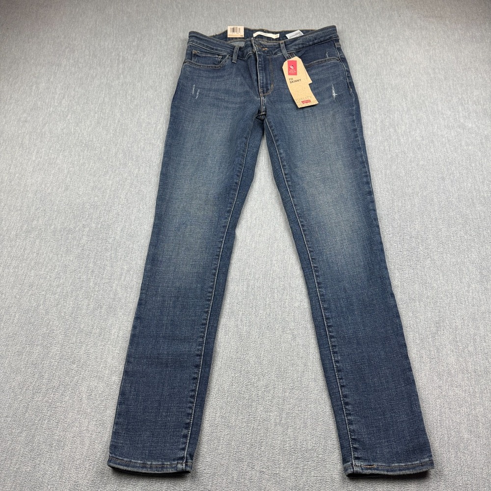 Levis Jeans Womens 29x30 711 Skinny Dark Wash Stretch Pants Classic Mid Rise NWT